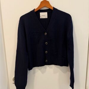 Lisa Yang navy blue cardigan cashmere size 0